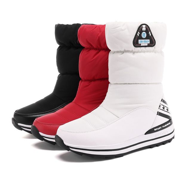 

morazora plus size 31-43 snow boots women's shoes platform waterproof winter boots female white warm cotton shoes ankle boots, Black