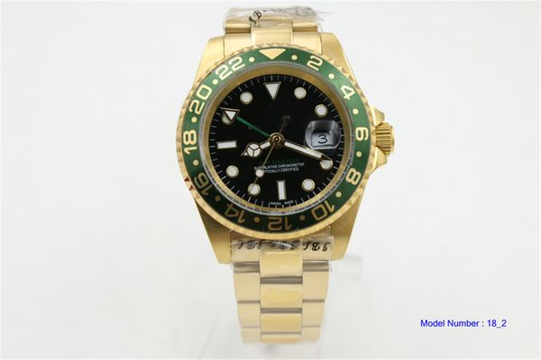 

014 luxury men mechanical wristwatch stainless steel gmt watch brand sapphire glass men watches, Slivery;brown