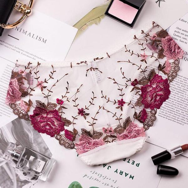 

women's panties women lace phnom penh embroidery low waist panty seamless hollow briefs womens underwear patchwork, Black;pink