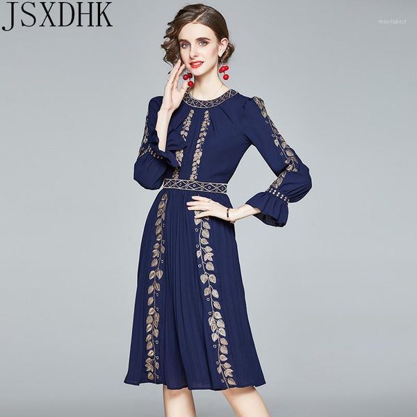 

2020 women autumn luxury embroidery dress festa elegant lady party robe femme vintage designer casual vestidos1, Black;gray