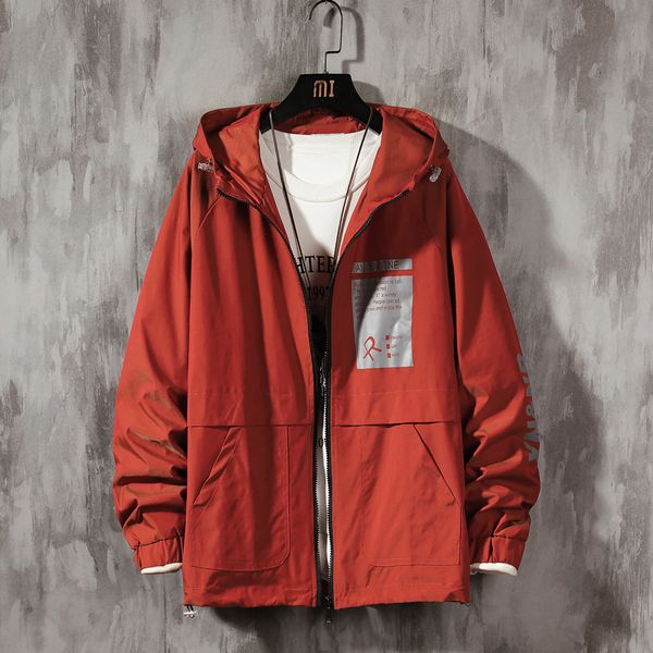 

2021 new casual with black hoodie windbreak letter printed sleeve men's clothes college jacket coats cc8l, Black;brown