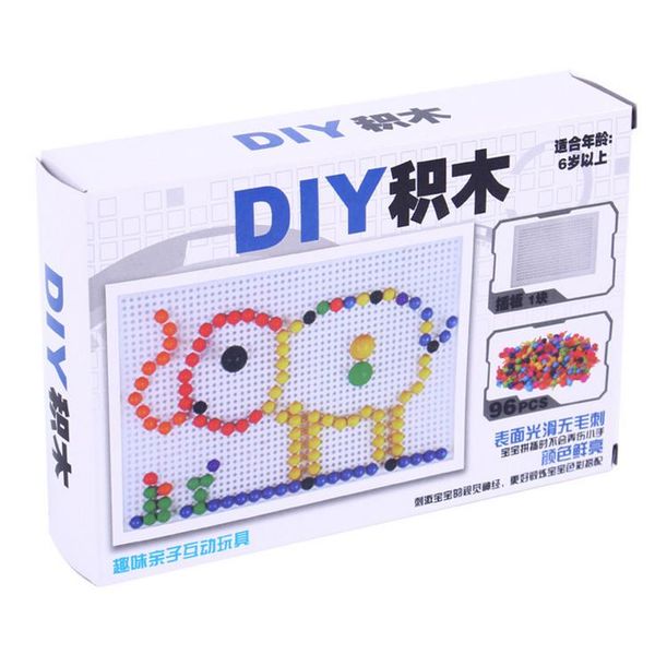 

96 шт. установите 3d головоломки грибные игры интеллектуальные игры diy гриб для ногтей пластиковая доска для детей ранняя образовательная и