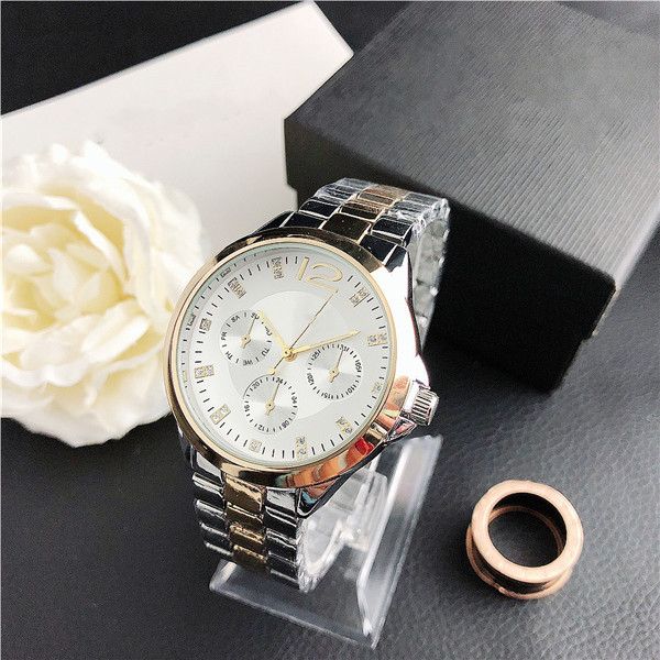 

fashion mens and womens big watches sports creative steel band watchs women's quartz waterproof watche, Slivery;black