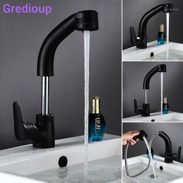 

bathroom sink faucets robinet height adjustable pull-out tap for black basin faucet cold mixer 360 degree rotate sink1