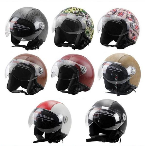 

бесплатная доставка кожаный мотоцикл наполовину лицо шлем винтаж capacete motocross cacco moto электрический велосипед безопасности cacco кр