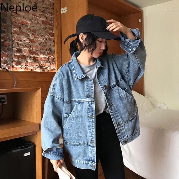 

neploe jackets women solid single breasted long sleeve ladies coats spring 2020 fashion casual turn down collar female 1a8801, Black;brown