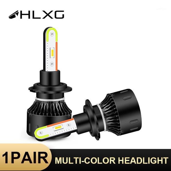 

hlxg rgb h7 led bulb multi color colorful car headlight h4 led h11 h8 h9 9005 9006 4 3 bulb app bluetooth control lamp 12v1