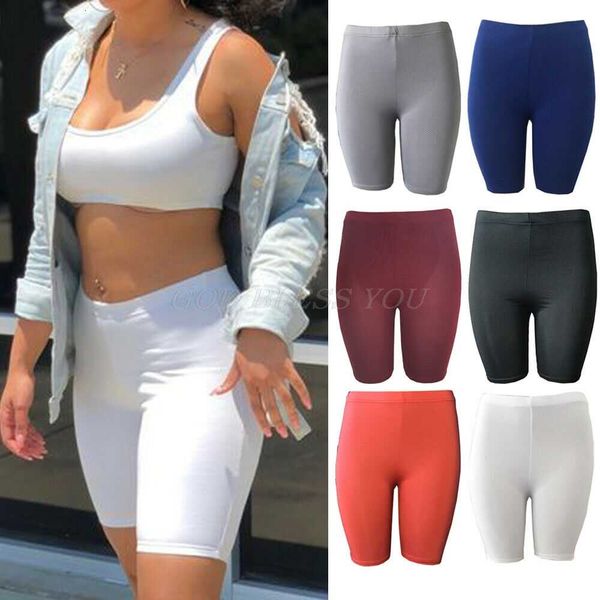 

women's leggings stretch gym yoga workout bike cycling sports fitness shorts drop shipping, White;black