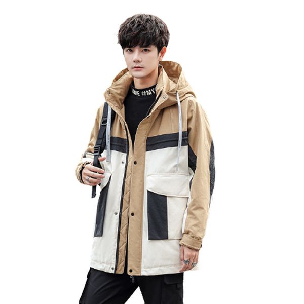 

coat warm with hoodie fashion shreds jackets and casual male young vitality winter coats cmoa, Black