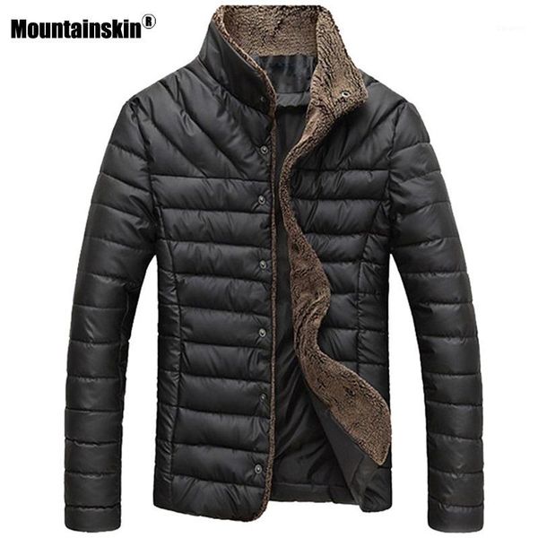 

mountainskin 2020 autumn winter men warm jacket casual parkas men's coat single breasted outerwear mens brand clothing 5xl sa4151, Black
