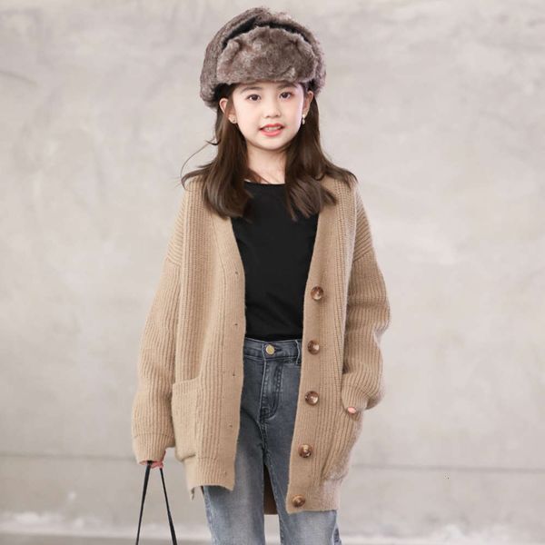 

foreign clothing girls' and winter autumn sle long knitted loose medium thick sweater coat cuhk cardigan i1v3, Blue