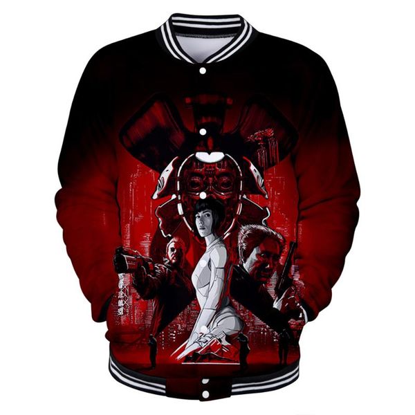 

ghost in the shell jacket role-playing comfortable baseball jacket fashion long-sleeved casual, Black;brown