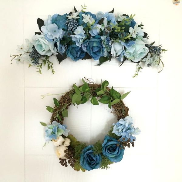 

decorative flowers & wreaths handmade simulation diy rose artificial home decor garland door trim garishness
