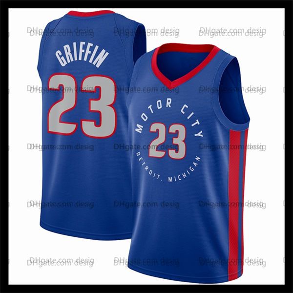 

men detroit pistons blake griffin basketball jerseys blue 2020/21 swingman player jersey edition city, Black
