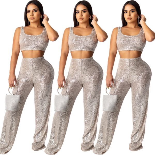 

1m wholesale women clothing dress sequin vest pants suit can private custom label if and only if meet our minimum requirement, Gray