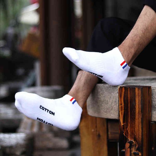 

men's socks towel bottom waist sports boat cotton thickened fashion terry, Black