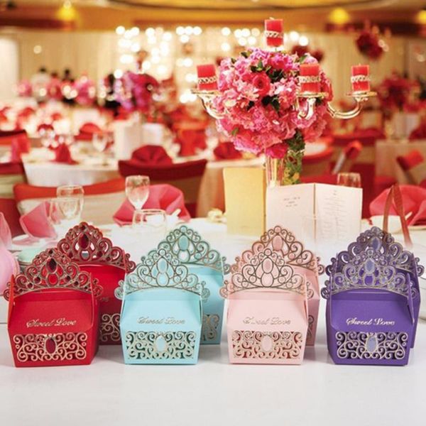 

gift wrap 10pcs/lot european crown shaped candy boxes baby shower decoration wedding favors and gifts box for guests party supplies