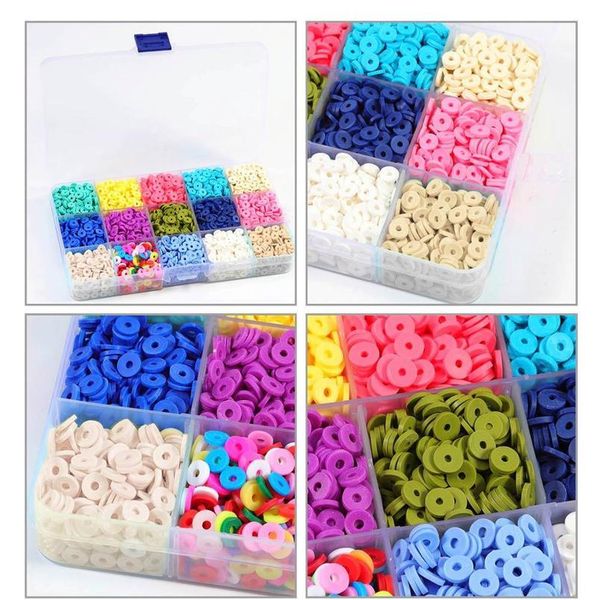 

3600pc 4 5 6mm flat round polymer clay beads chip disk loose spacer beads for diy jewelry making bracelet qylruz