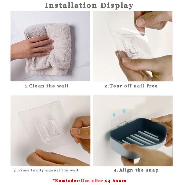

wall mounted self adhesive soap dishes soap box sponge dish no drilling storage box rack shelf double drain bathroom soap holder q jllrhm
