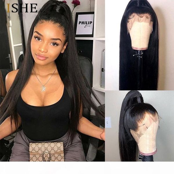 

13x6 lace front human hair wigs brazilian straight human hair wigs pre plucked with baby hair full lace wigs, Black