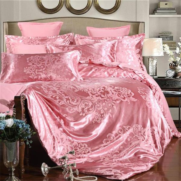 

bedding sets european style luxury set 4 pieces stain jacquard fabric duvet cover sheet home decor wedding gift