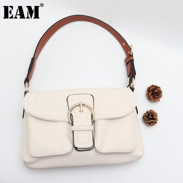 

cross body [eam] women vintage luxury handbag pu leather flap personality all-match crossbody shoulder bag fashion tide 2021 18a1494