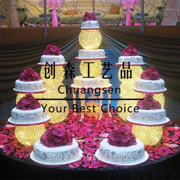 

metal cake stand with bling beads , glass crystal cake stand ,silver holder for wedding party decorations1