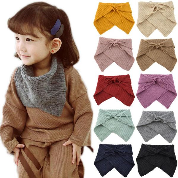 

pudcoco adorable toddler boys girls autumn winter collar scarf baby neck knitted cotton triangle scarves warm shawl wraps gift swy sqcfft, Red;brown