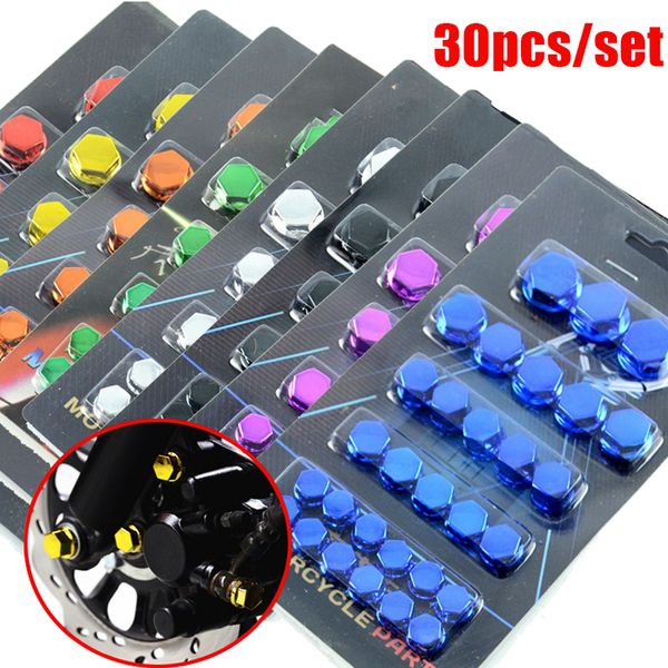 30pcs Coperture per tappi a vite per modifica moto per scooter Accessori per copridadi colorati per auto elettriche 1.4 / 1.2 / 1 / 0.8CM