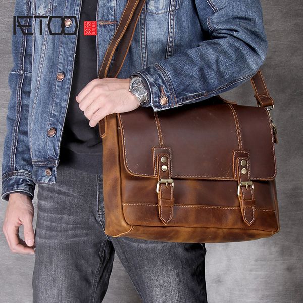 

hbp aetoo retro head cowhide briefcase leather lapbag men's shoulder oblique cross bag