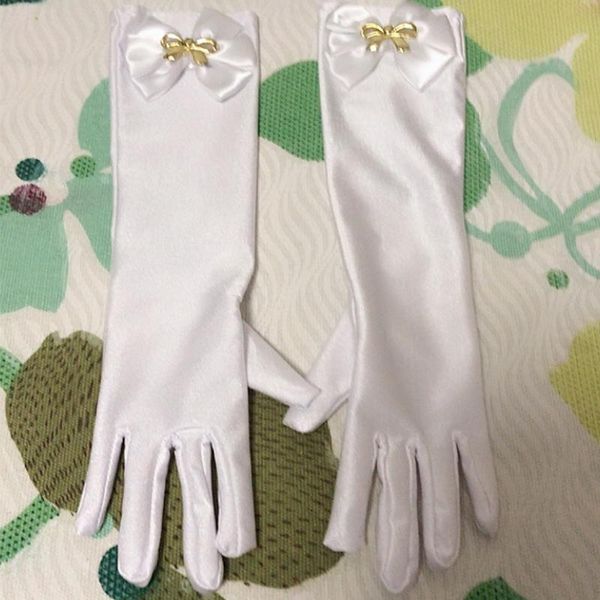 

long stretch gloves children wedding evening dress flower girls glove kids finger white bowknot birthday party gloves for child h sqcmok