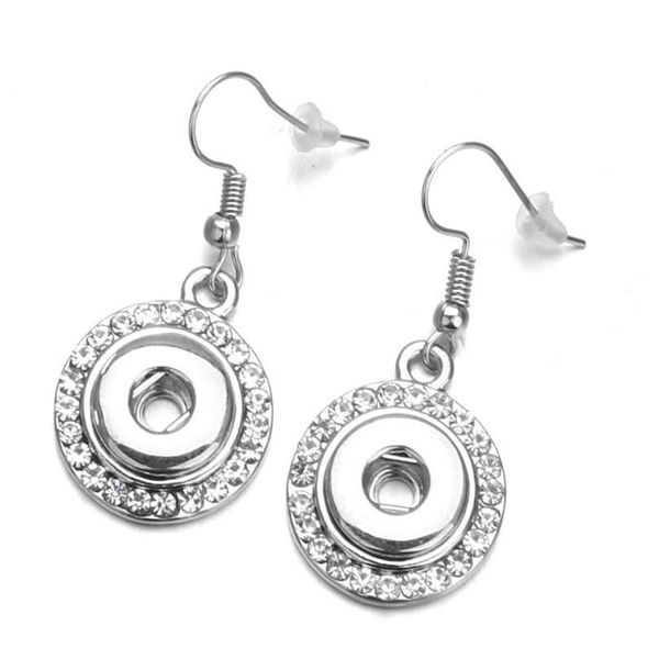 

new snap jewelry vintage crystal 12mm snap earrings fashion mini button drop earring for women diy acc bbykxw, Golden