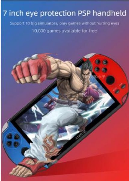 

in stockx12 plus video game 7inch lcd double rocker portable handheld retro game console video mp5 player for gba sfc md arcade retro games