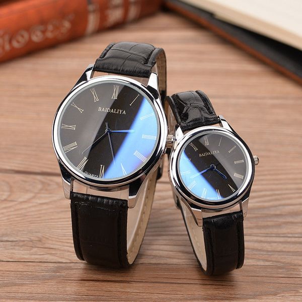 

fashion watch mens watch womens watch mens lady couple sports student quartz simple fashion design, Slivery;brown