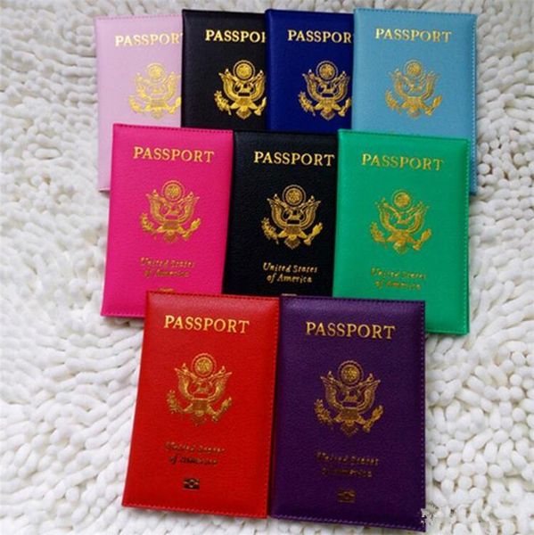 

travel cute usa passport cover women pink usa passport holder american 9 colors covers for passports girls case passport wallet, Brown;gray