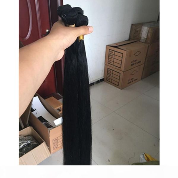 

40inch brazilian hair bundles virgin human hair weaves wefts straight unprocessed peruvian indian malaysian brazilian hair extensions, Black