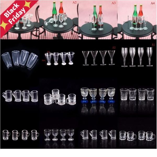

4pcs 1/12 mini resin transparent cup simulation furniture model toys for decor dollhouse miniature accessories wmtktu