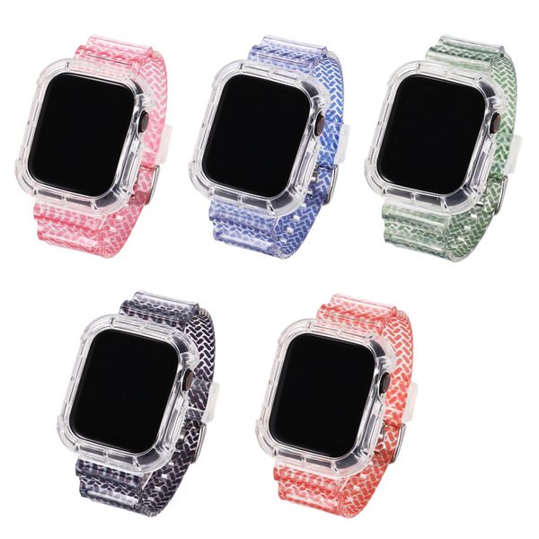 

new glacier for apple watch band 6 5 4 se strap 40mm 44mm transparent strap for iwatch3 38 42mm fashion transparent color iwatch bands