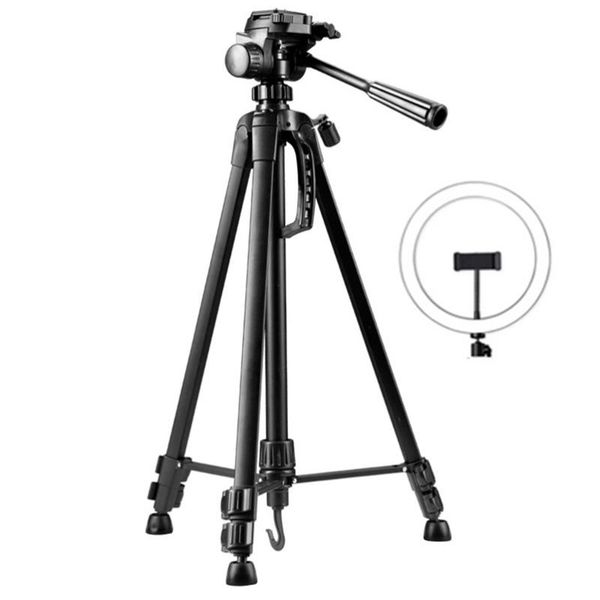 

10-inch fill light tripod 360 degree retractable and height-adjustable portable camera mobile phone live flash bracket
