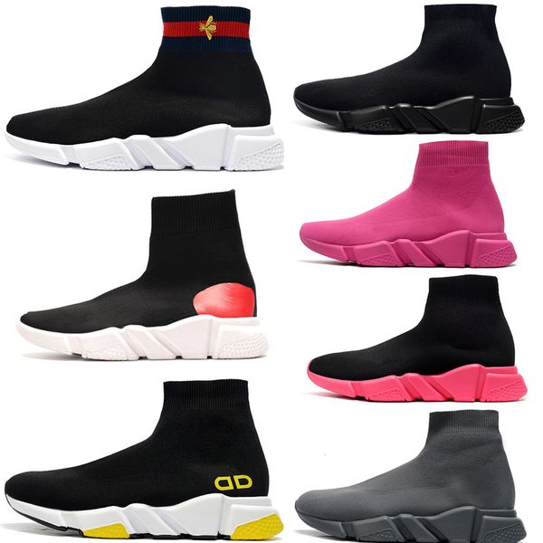 

2021 designer men women speed trainer sock boots socks boot casual shoes shoe sneakers size 36-44 d594#, Black