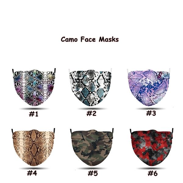 

6 mask univesal camo styles cloth adults dust-proof breathable washable reusable cotton face masks cca12375 150pcs