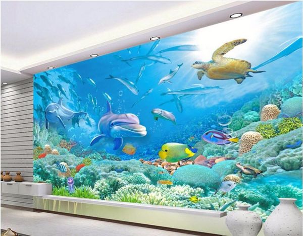 

wallpapers custom po designs 3d wall murals wallpaper picture sea world coral fish landscape decor painting for living room