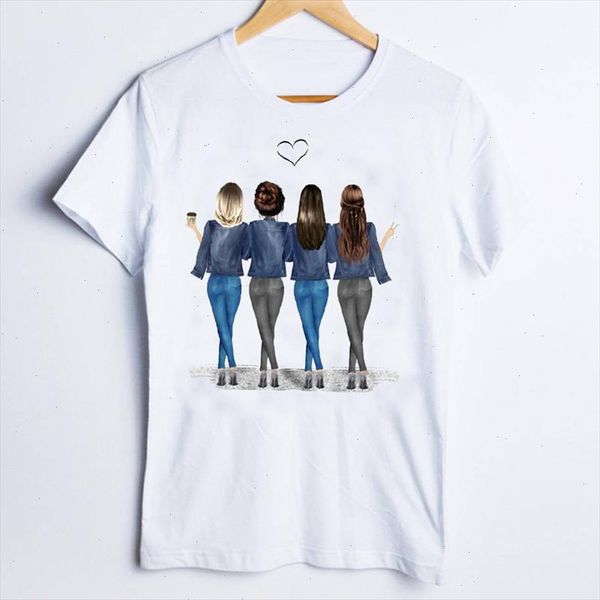 

tees for women print graphic friends sisters 90s cartoon ladies clothes lady clothing female t shirt womens t shirt, White