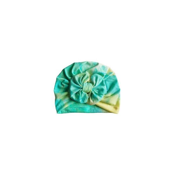 

children tir-dye baby hat kids bow cap newborn girls pgraphy props spring autumn beanie turban infa qylnxt, Yellow
