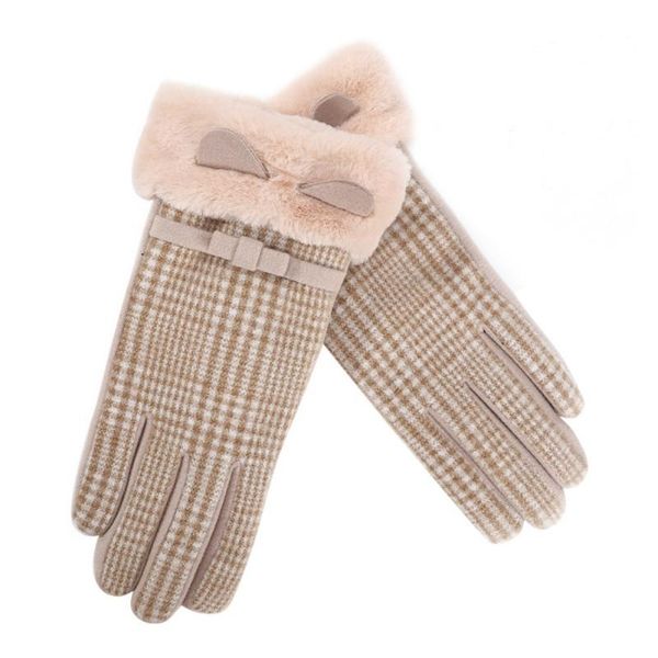 

wholesale-autumn / winter warm plush gloves ladies moisturize touch screen spontaneous heat outdoor windproof fashion cold proof gloves, Blue;gray