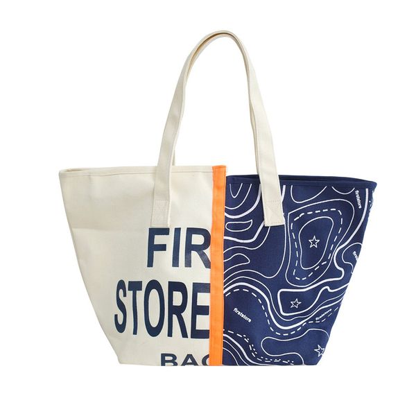 

3pcs stuff sacks women canvas letter prints patchwork large capacity totes