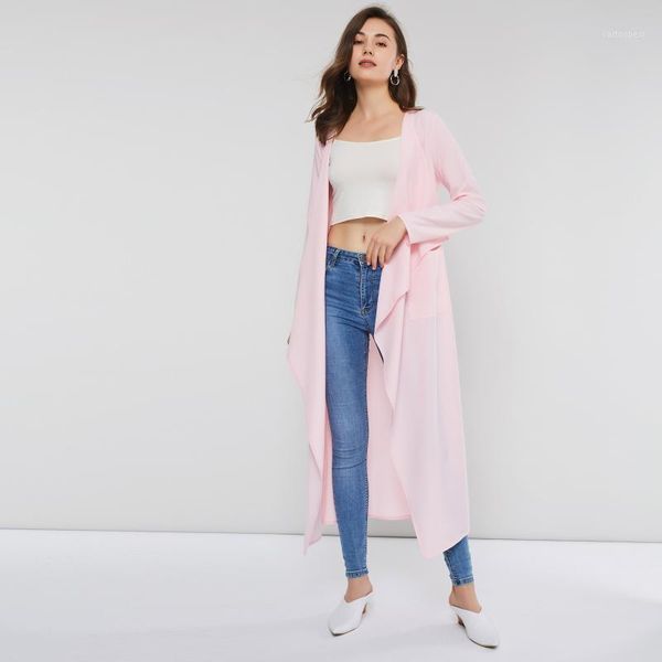 

women's trench coats women coat pink young girl 2021 spring slim simple casual lace-up overcoat long outwear dating office lady school1, Tan;black