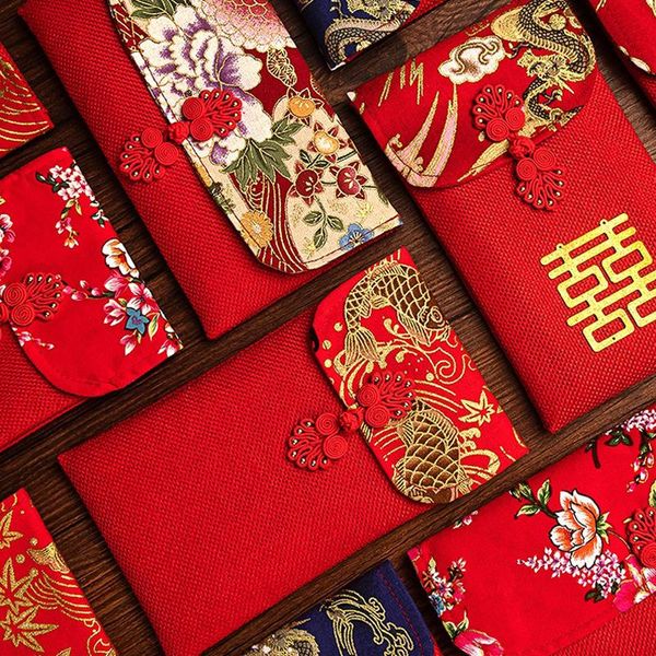 

wedding new year red packets high-grade cloth red bags chinese envelope spring festival money packet party gift bag