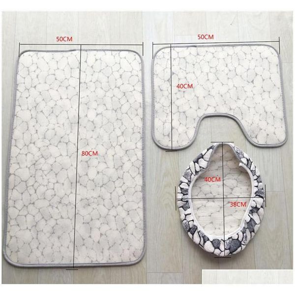 

3pcs/set rug for bathroom set bathroom wc mat toilet water absorption anti-slip slippery floor mat coral toilet f qylglw lipper