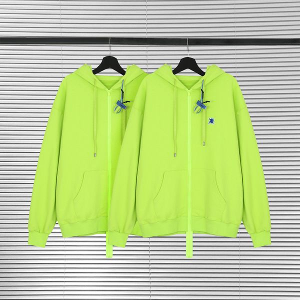 

xiaohongshu super currently available ader error embroidered little monster long zipper cardigan alien hooded sweater, Black